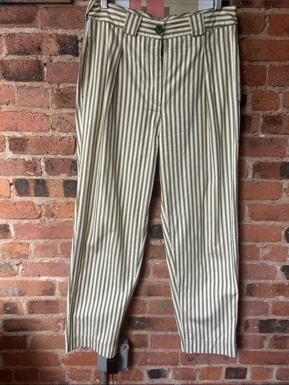 Women’s Mara Hoffman Beige and Olive Stripe Pants size 10